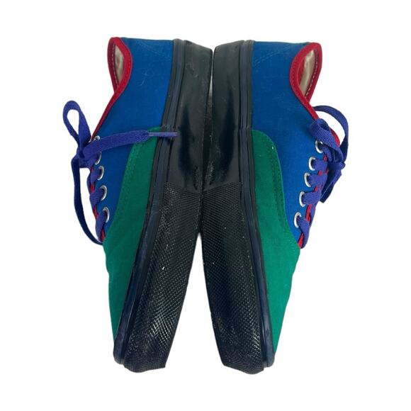 VANS Men’s Custom Sneakers Fabric Green Blue Red Colorblock Pop Cush Size 6.5 - Picture 6 of 14